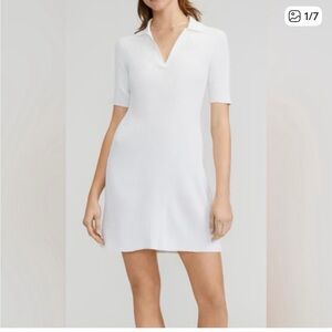 Everlane White Ribbed Polo Dress